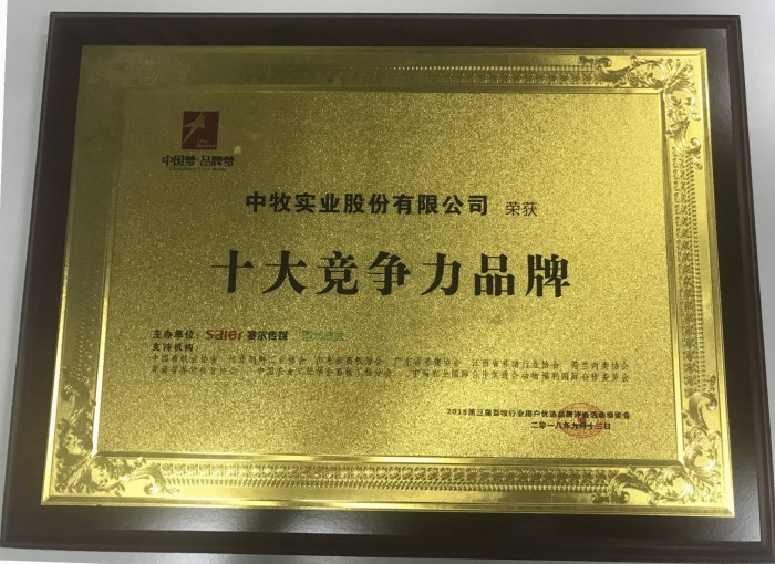 2018年9月，由中國(guó)畜牧業(yè)協(xié)會(huì)支持，賽爾傳媒舉辦的2018畜牧行業(yè)用戶優(yōu)選品牌評(píng)選活動(dòng)中，公司獲“十大畜牧行業(yè)民族品牌”和“十大競(jìng)爭(zhēng)力品牌”兩項(xiàng)榮譽(yù)-2.jpg